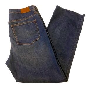 Madewell Women Rich Dark Blue Jeans Cali Demi Boot Raw, Sz 29. Medium Wash NWOT